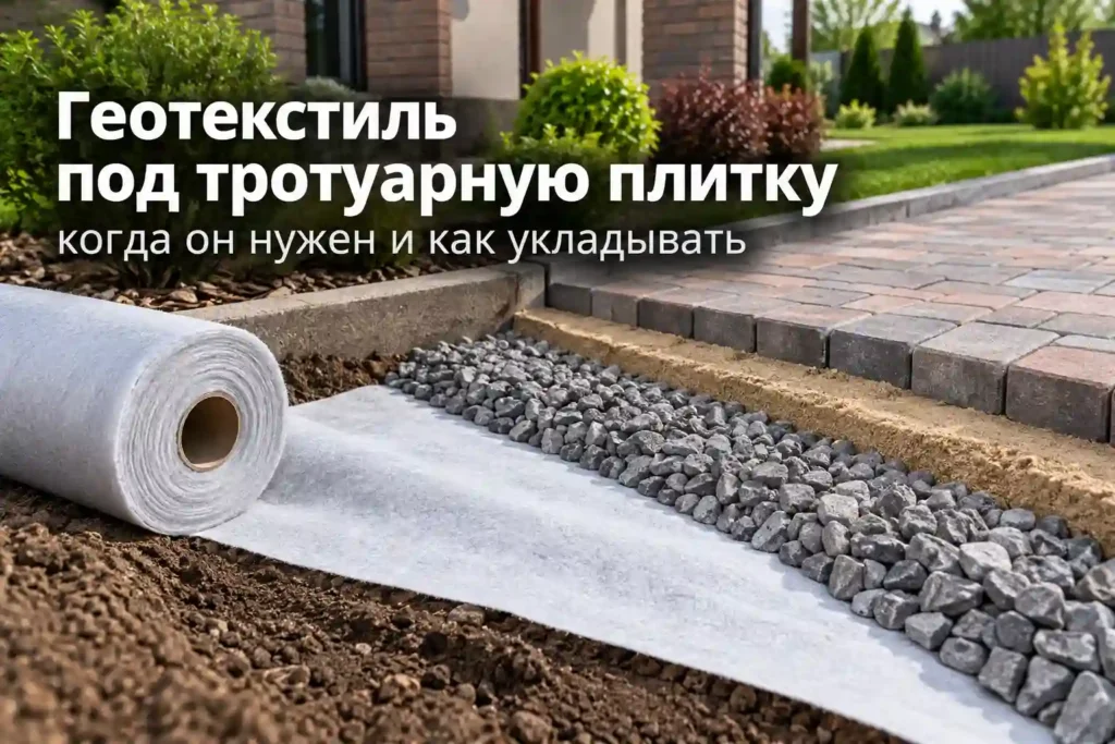 Геотекстиль под тротуарную плитку между грунтом и щебёночным основанием