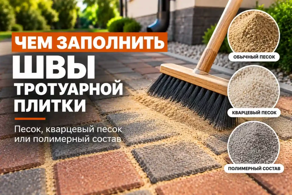 Заполнение швов тротуарной плитки сухим песком