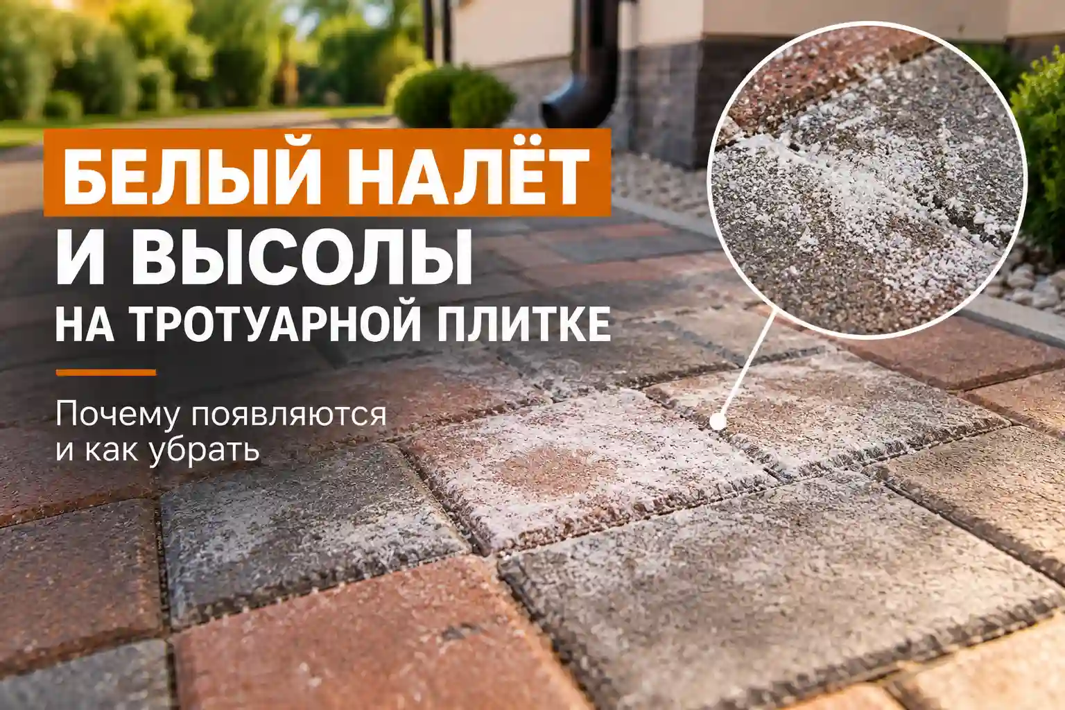 Высолы и белый налёт на поверхности тротуарной плитки